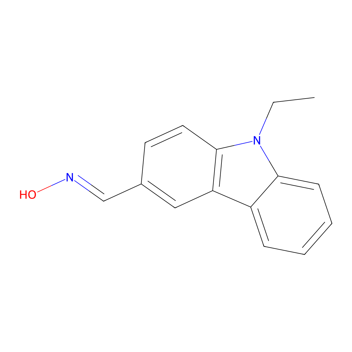 9-Ethyl-3-carbazolecarboxaldehyde oxime molecular structure, CAS 122497-48-7