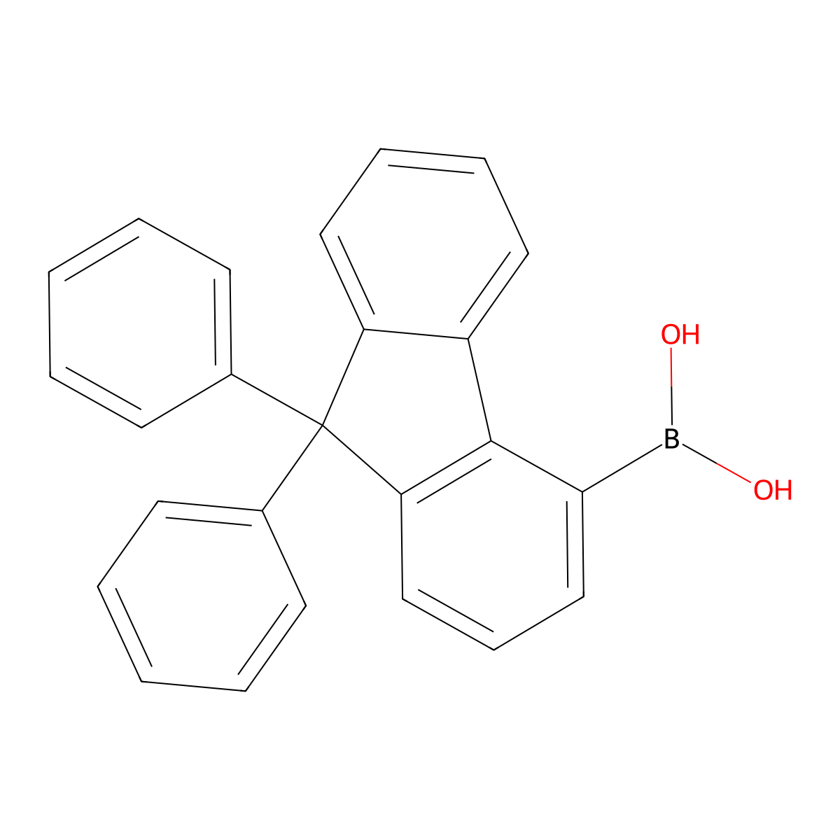 (9,9-Diphenyl-9H-fluoren-4-yl)boronic acid molecular structure, CAS 1224976-40-2