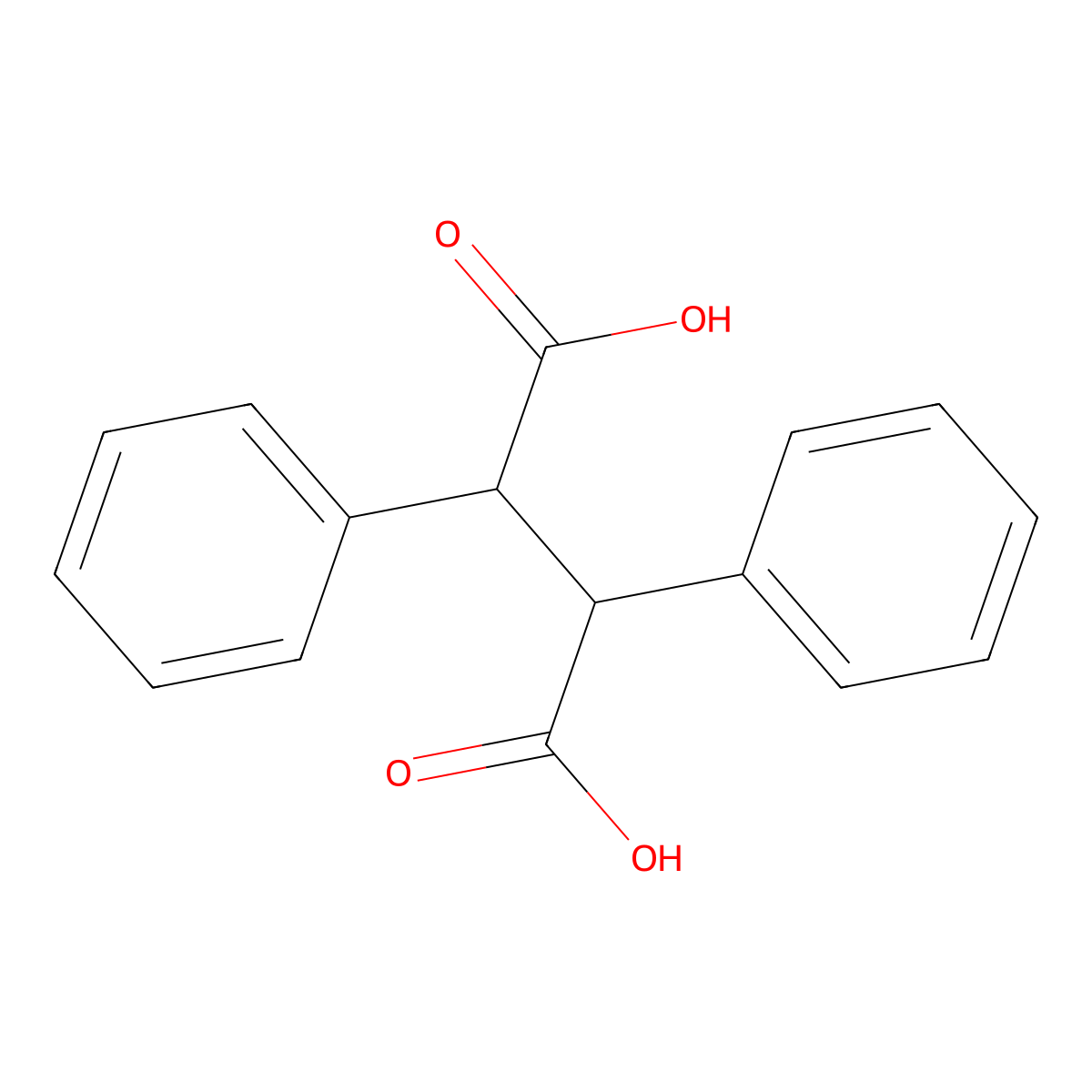 meso-2,3-Diphenylsuccinic acid molecular structure, CAS 1225-13-4
