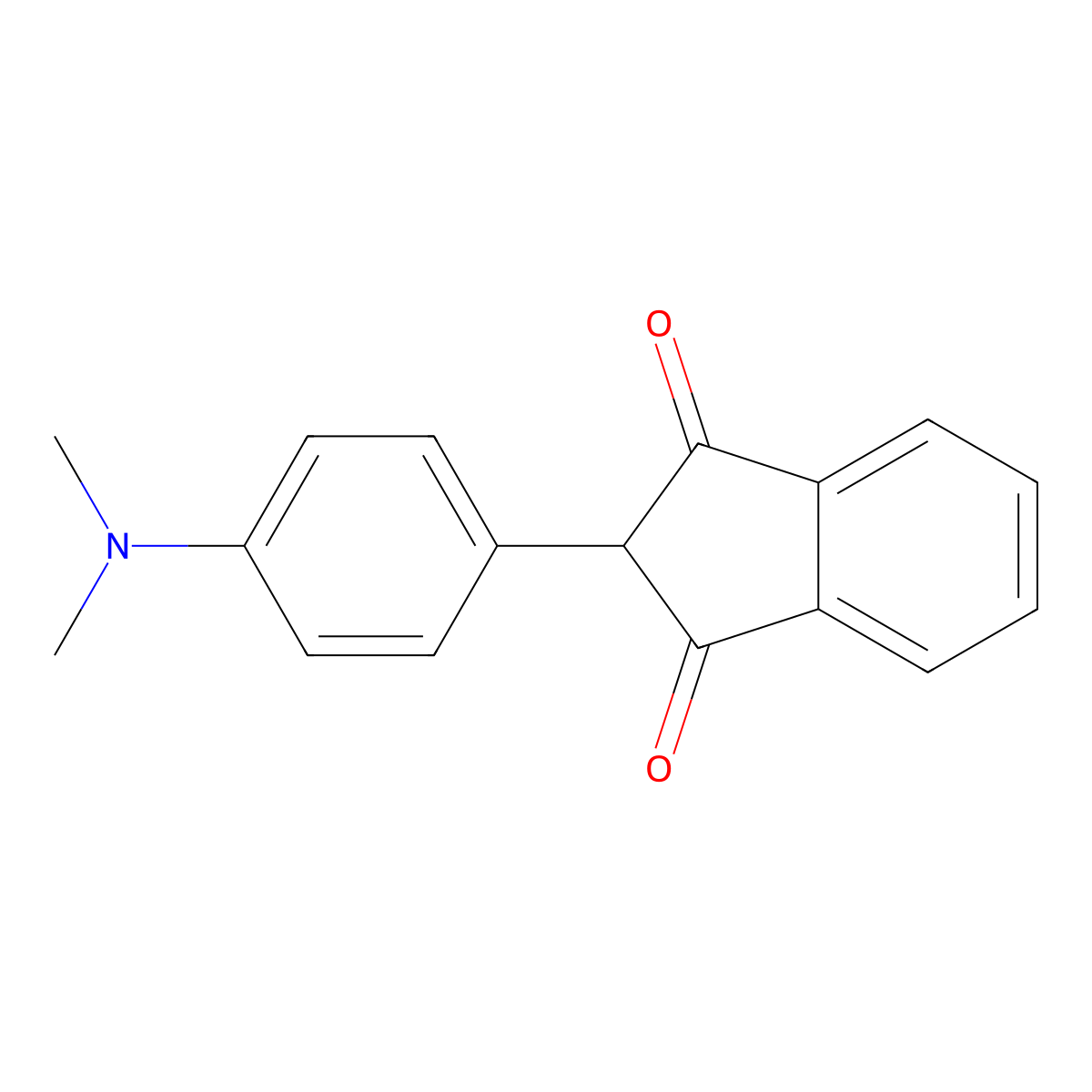 2-(4-Dimethylaminophenyl)-1,3-indandione molecular structure, CAS 1225-30-5