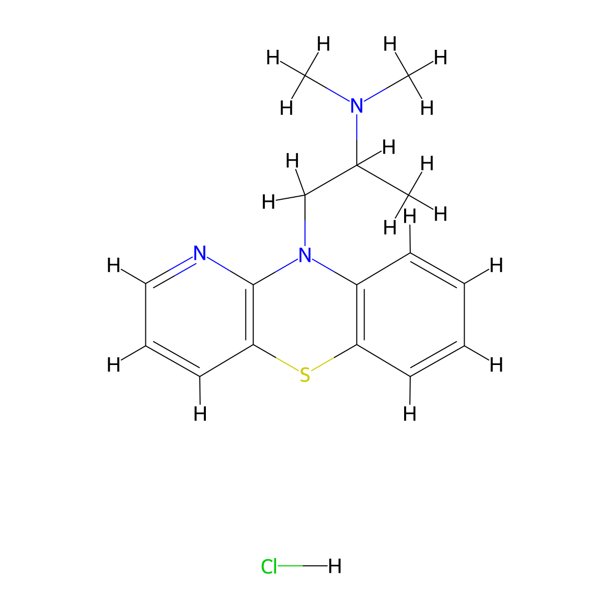 Isothipendyl Hydrochloride molecular structure, CAS 1225-60-1