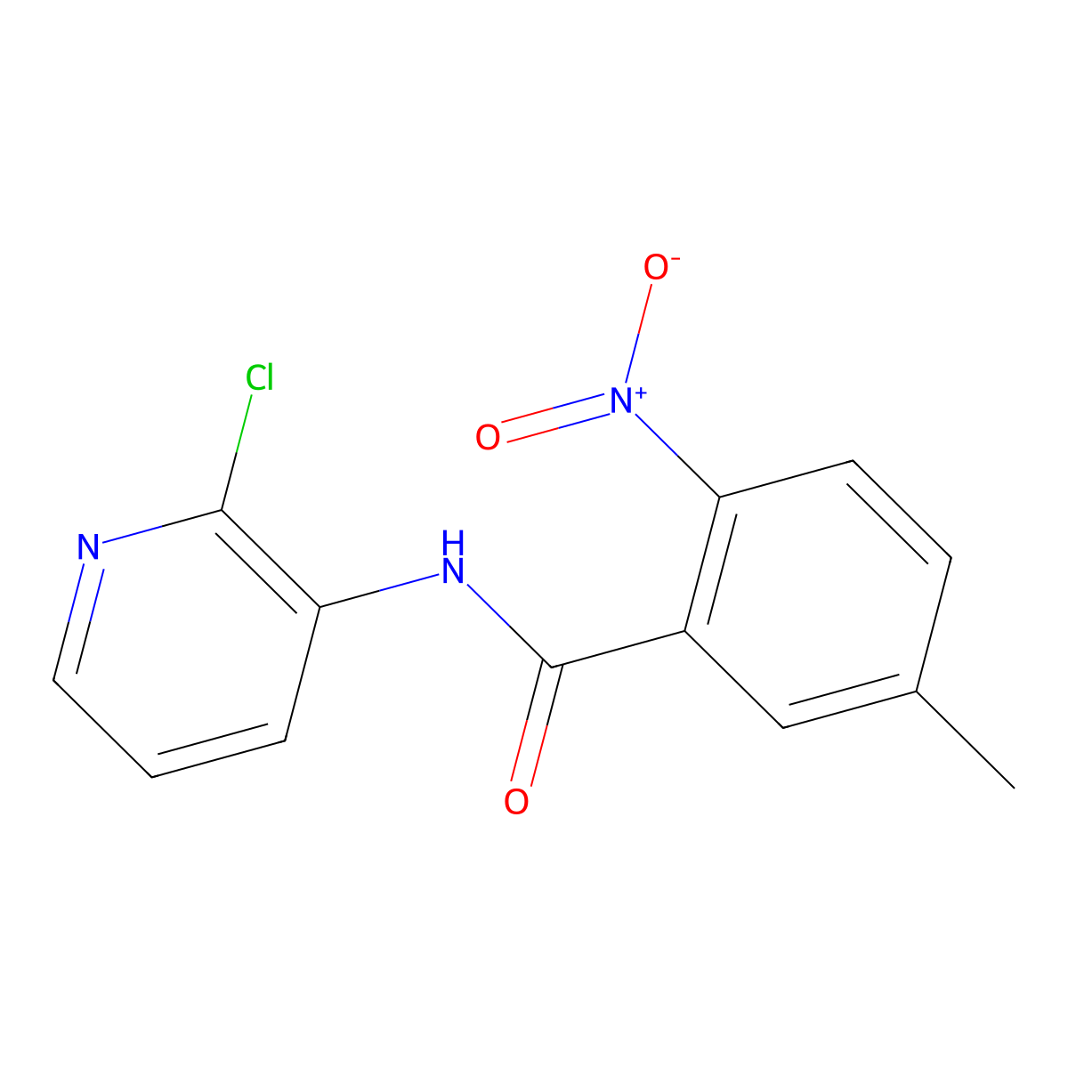 N-(2-chloropyridin-3-yl)-5-methyl-2-nitrobenzamide molecular structure, CAS 1225-84-9