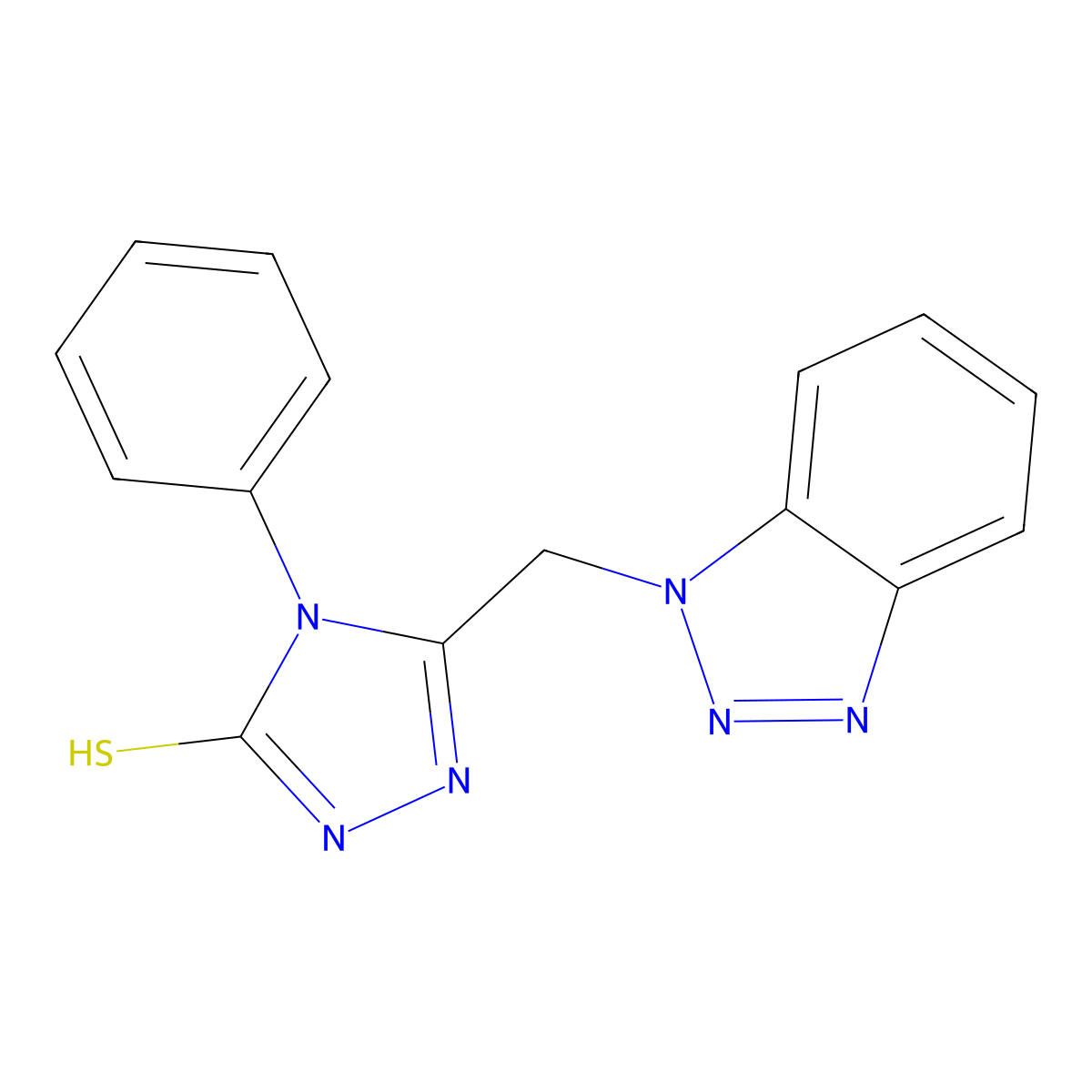 5-(1H-1,2,3-benzotriazol-1-ylmethyl)-4-phenyl-4H-1,2,4-triazole-3-thiol molecular structure, CAS 122503-02-0
