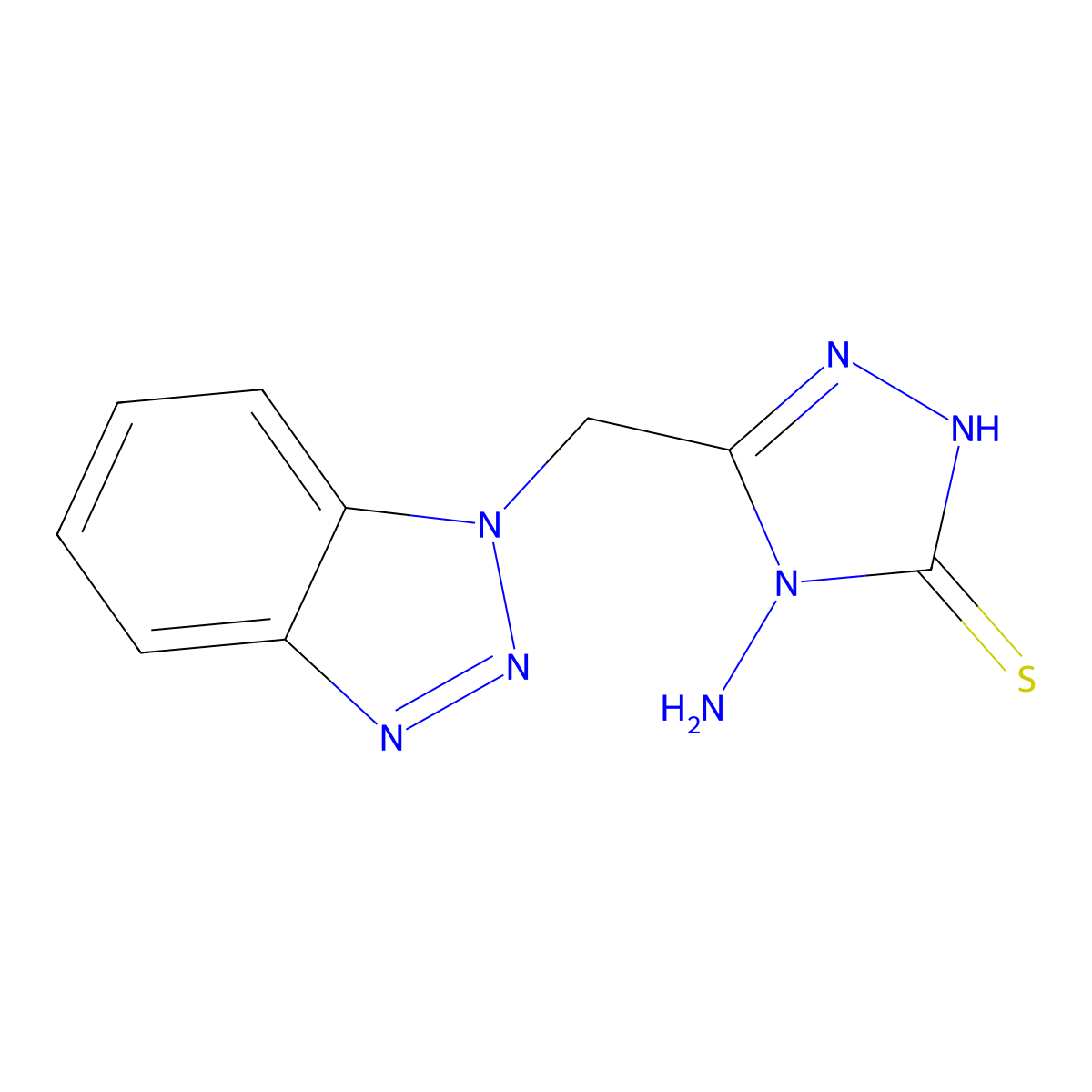 4-Amino-5-(1H-1,2,3-benzotriazol-1-ylmethyl)-4H-1,2,4-triazole-3-thiol molecular structure, CAS 122503-09-7