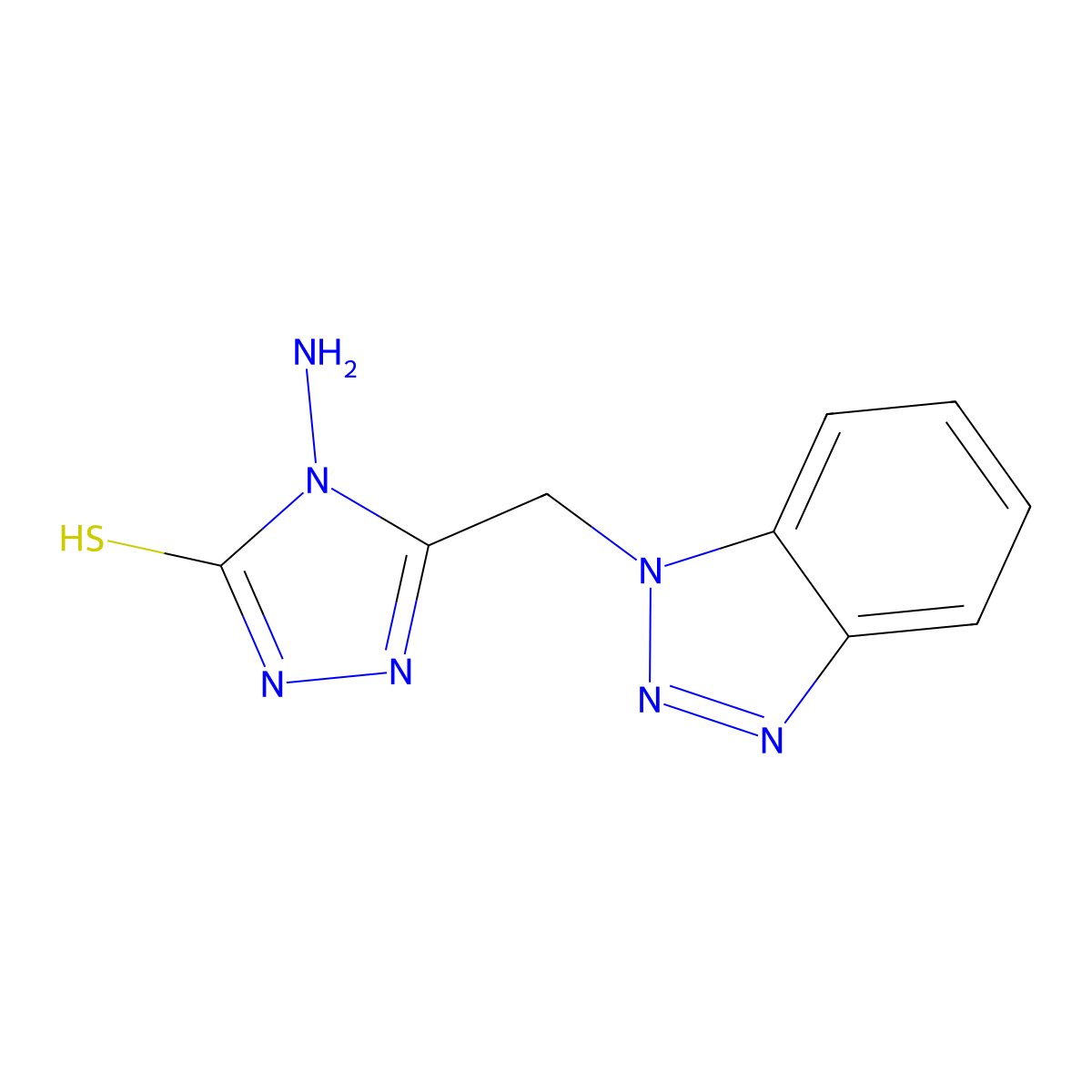 4-Amino-5-(1H-1,2,3-benzotriazol-1-ylmethyl)-4H-1,2,4-triazole-3-thiol molecular structure, CAS 122503-09-7