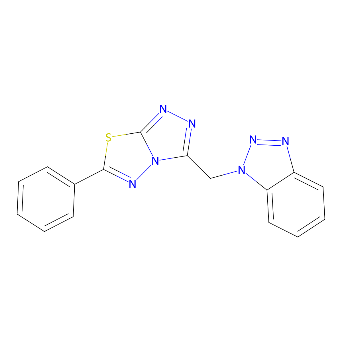 3-(1-Benzotriazolylmethyl)-6-phenyl-[1,2,4]triazolo[3,4-b][1,3,4]thiadiazole molecular structure, CAS 122503-13-3