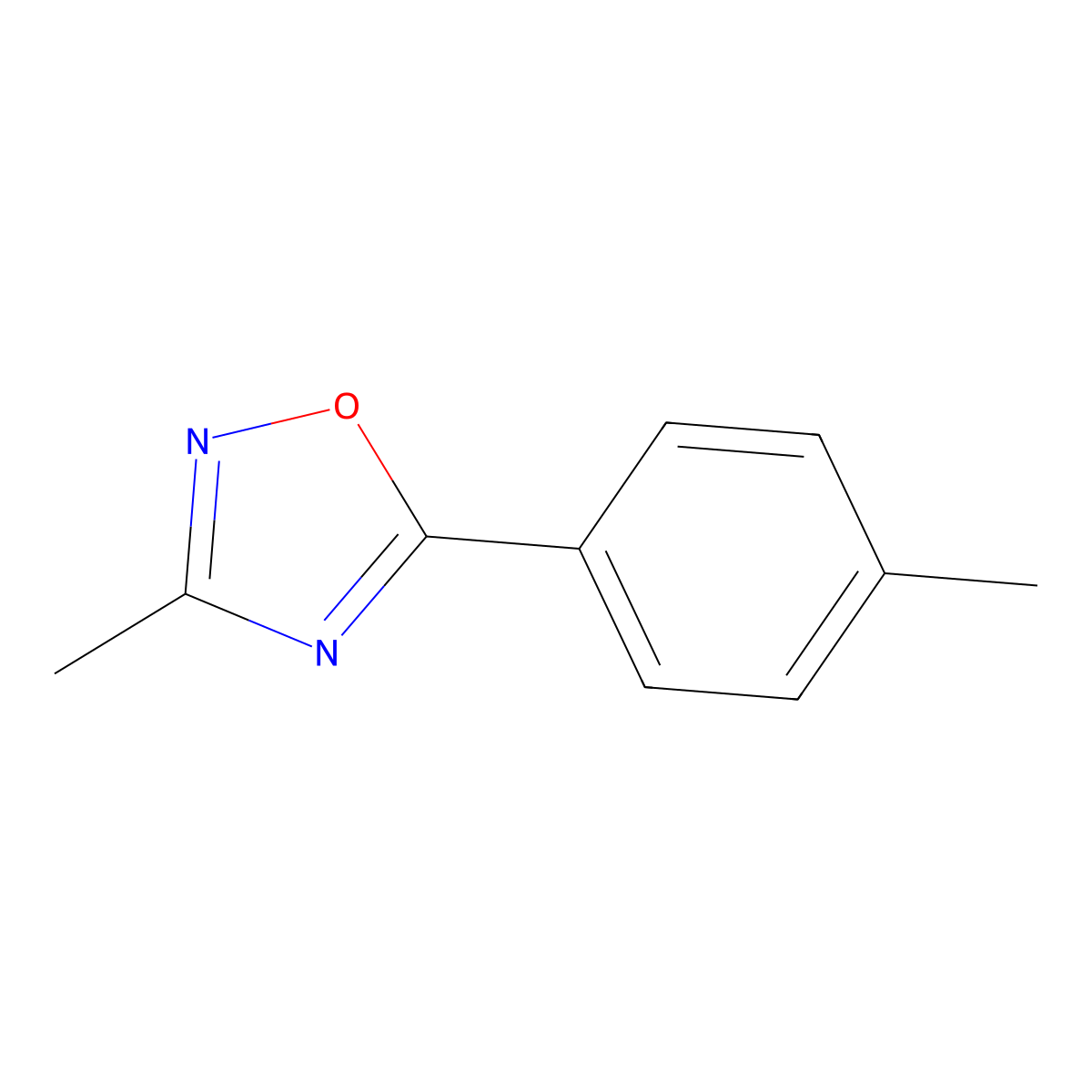 3-Methyl-5-(4-methylphenyl)-1,2,4-oxadiazole molecular structure, CAS 122503-24-6
