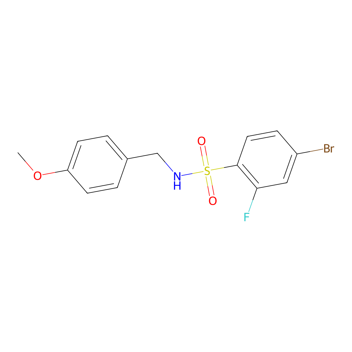 4-Bromo-2-fluoro-n-(4-methoxybenzyl)benzenesulfonamide molecular structure, CAS 1225040-02-7