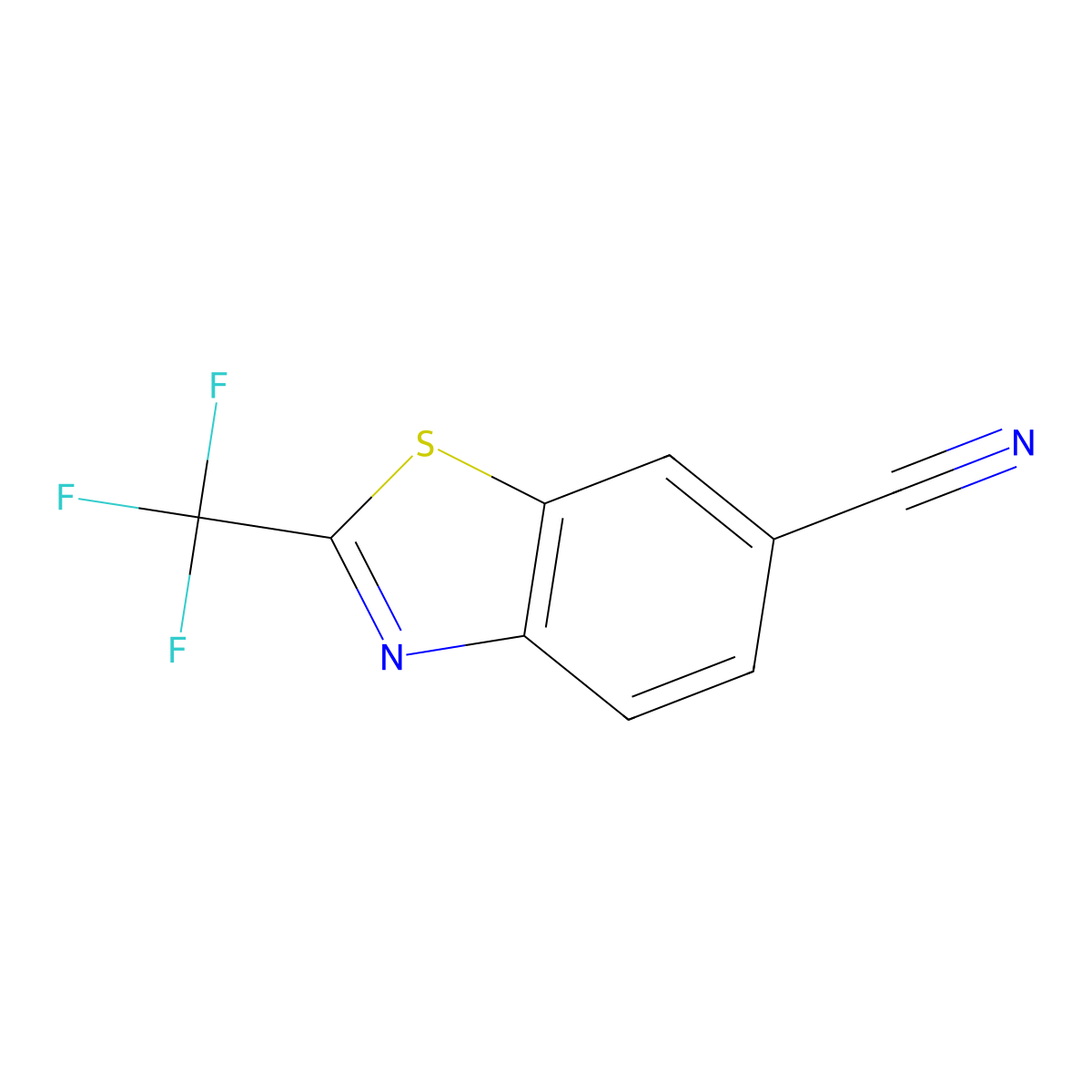 2-(Trifluoromethyl)-1,3-benzothiazole-6-carbonitrile molecular structure, CAS 1225041-14-4