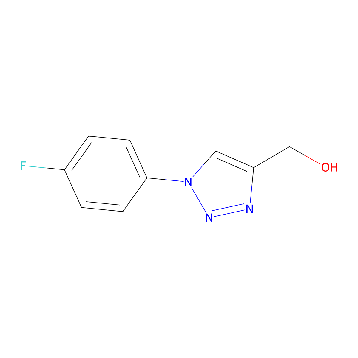 [1-(4-fluorophenyl)-1H-1,2,3-triazol-4-yl]methanol molecular structure, CAS 1225046-93-4