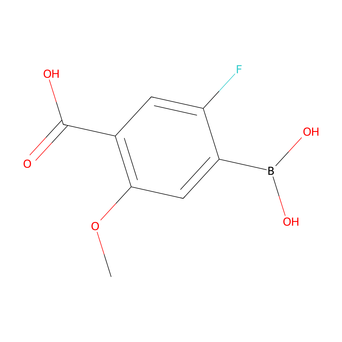 4-Borono-5-fluoro-2-methoxybenzoic acid molecular structure, CAS 1225049-66-0