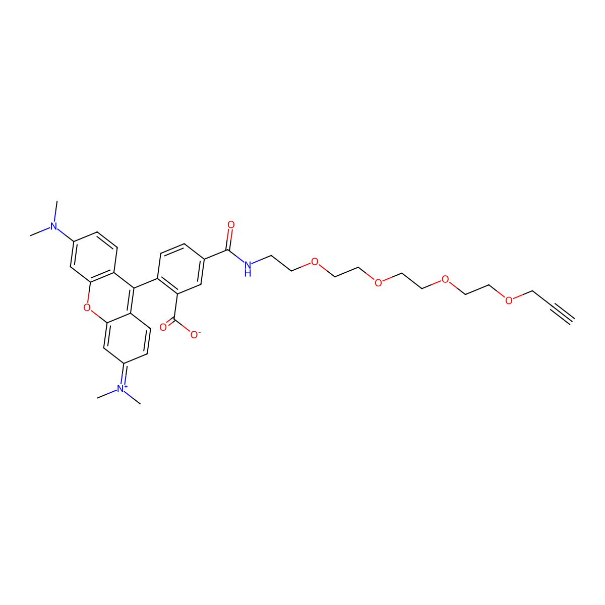 TAMRA-PEG4-Alkyne molecular structure, CAS 1225057-68-0