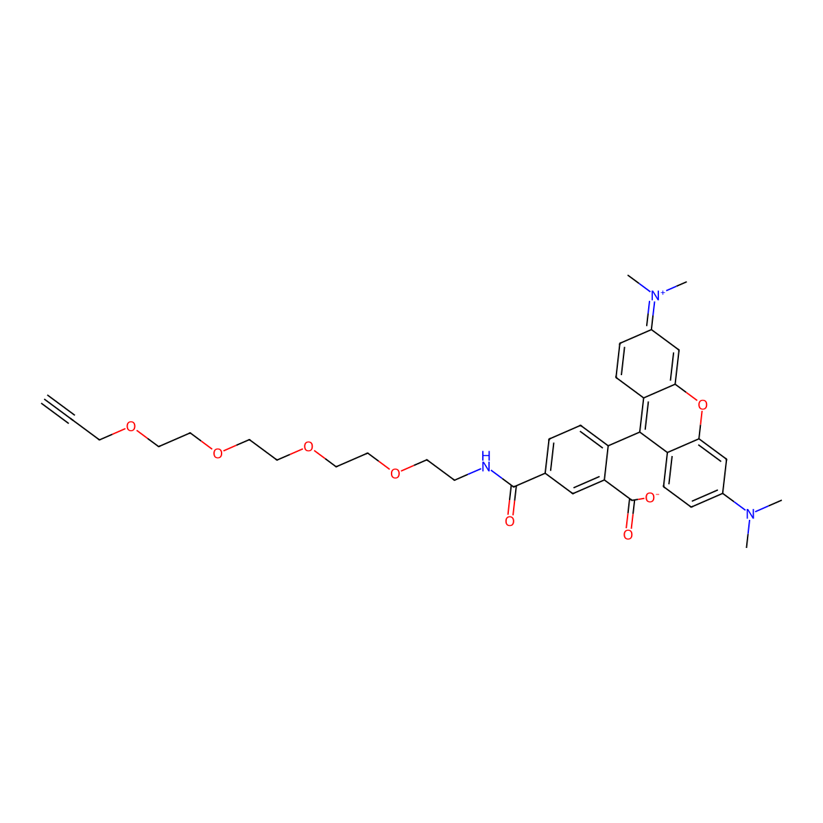 TAMRA-PEG4-Alkyne molecular structure, CAS 1225057-68-0