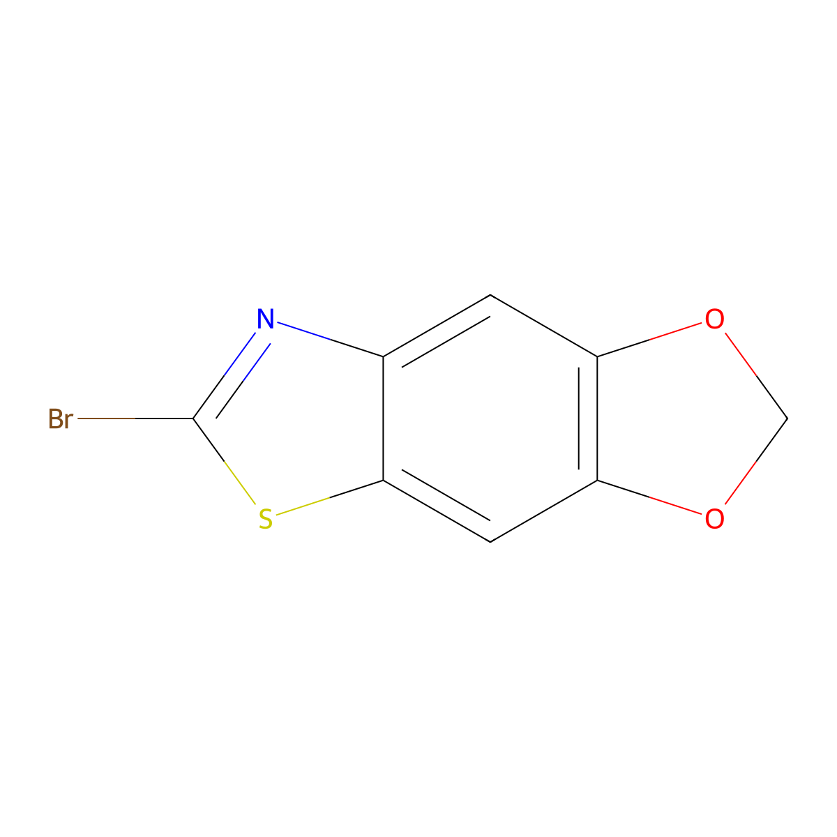 6-Bromo-[1,3]dioxolo[4',5':4,5]benzo[1,2-d]thiazole molecular structure, CAS 1225058-10-5