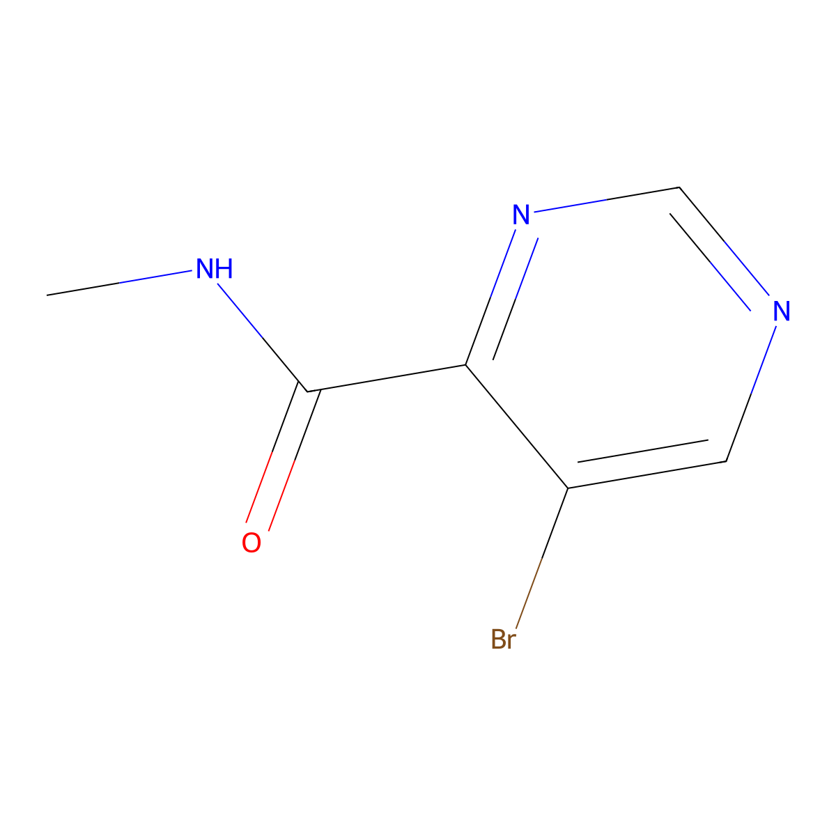 5-Bromo-N-methylpyrimidine-4-carboxamide molecular structure, CAS 1225058-17-2