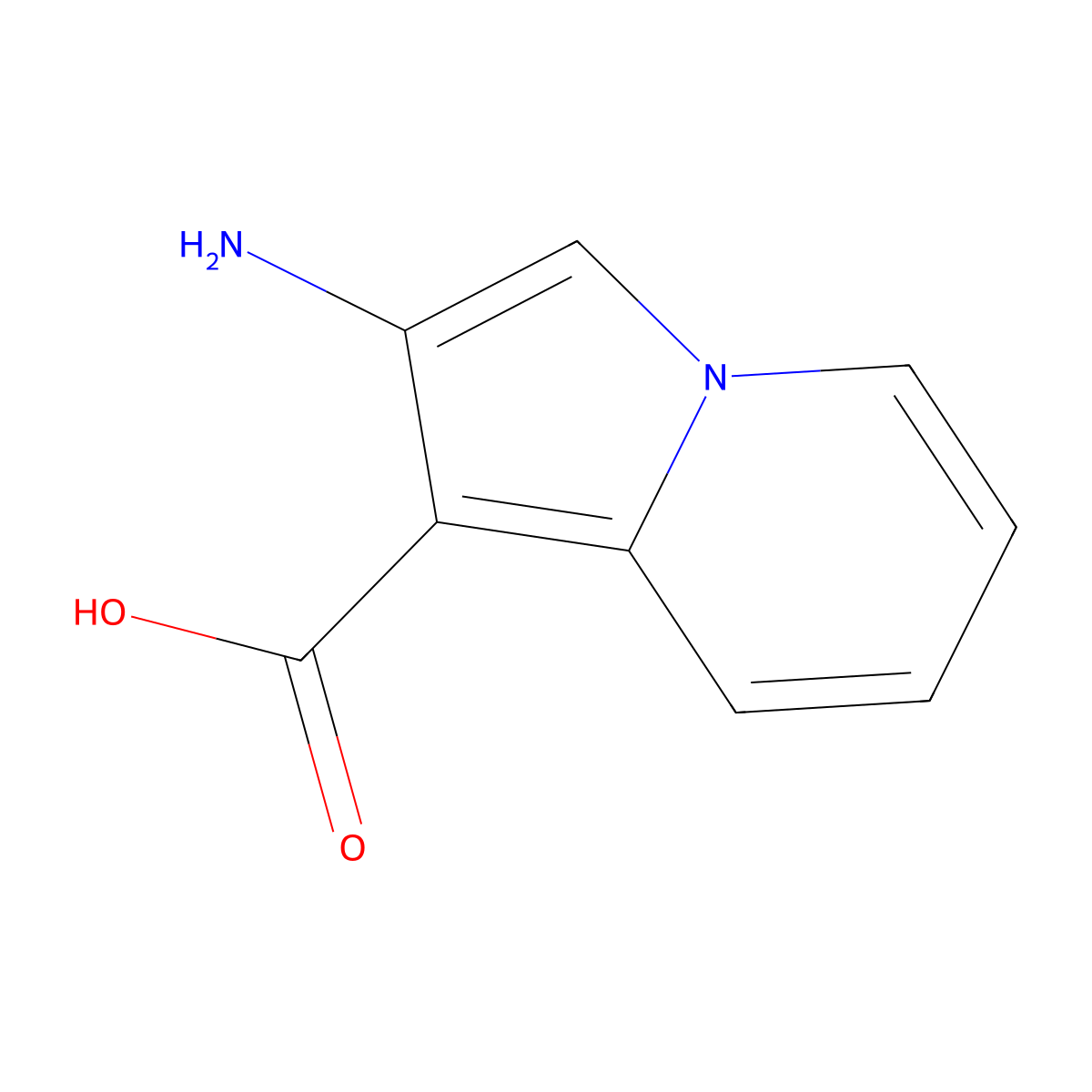 2-Aminoindolizine-1-carboxylic acid molecular structure, CAS 1225058-19-4