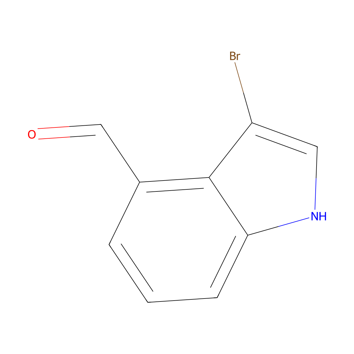3-bromo-1H-indole-4-carbaldehyde molecular structure, CAS 1225058-30-9
