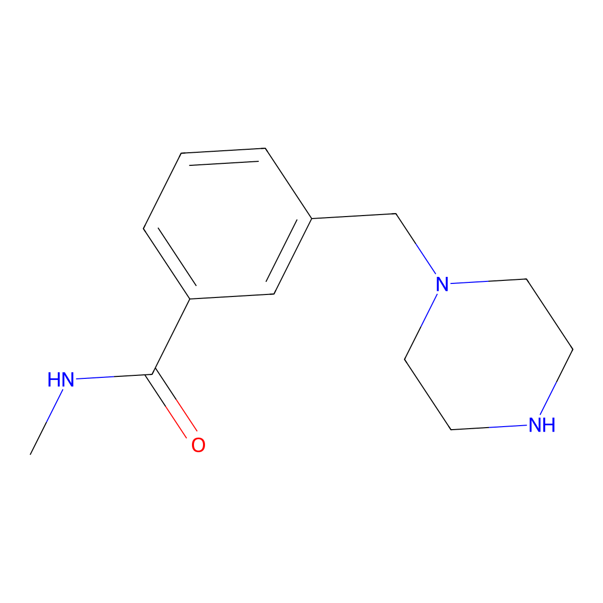 N-methyl-3-[(piperazin-1-yl)methyl]benzamide molecular structure, CAS 1225058-52-5