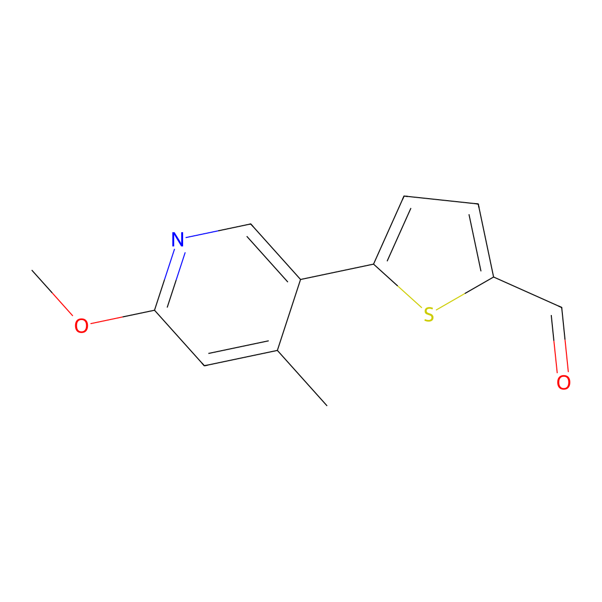 5-(6-Methoxy-4-methylpyridin-3-yl)thiophene-2-carbaldehyde molecular structure, CAS 1225058-56-9
