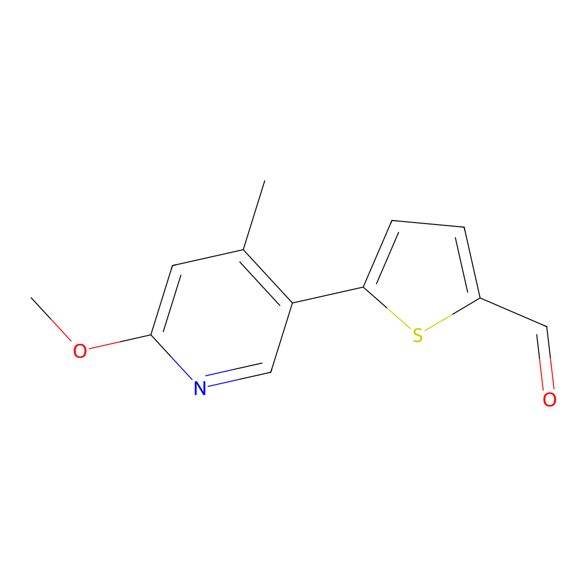 5-(6-Methoxy-4-methylpyridin-3-yl)thiophene-2-carbaldehyde molecular structure, CAS 1225058-56-9