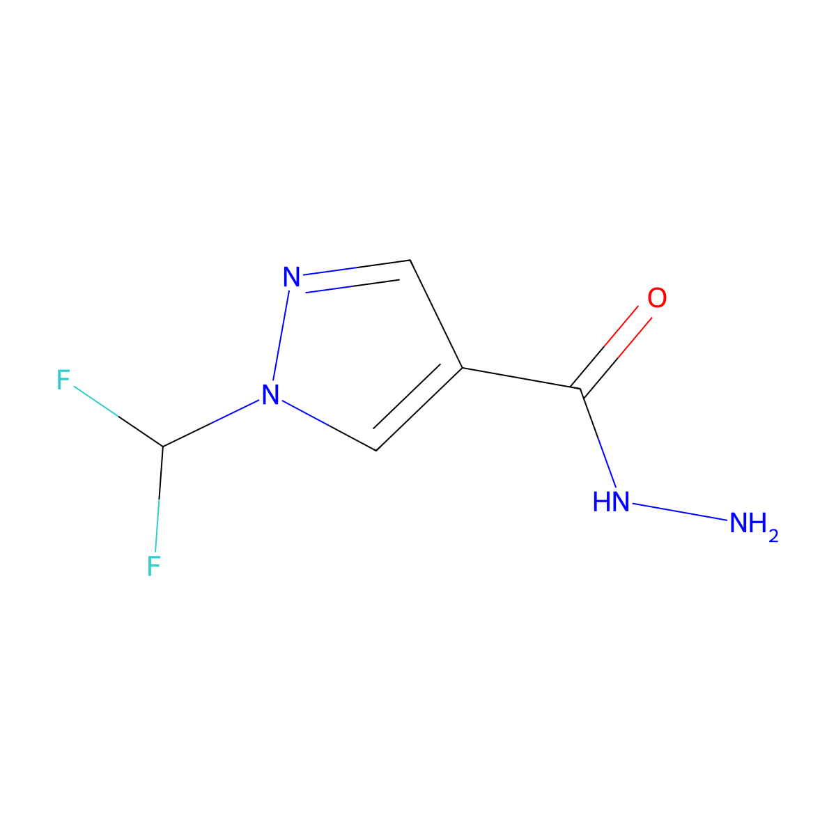 1-(Difluoromethyl)-1H-pyrazole-4-carbohydrazide molecular structure, CAS 1225058-58-1