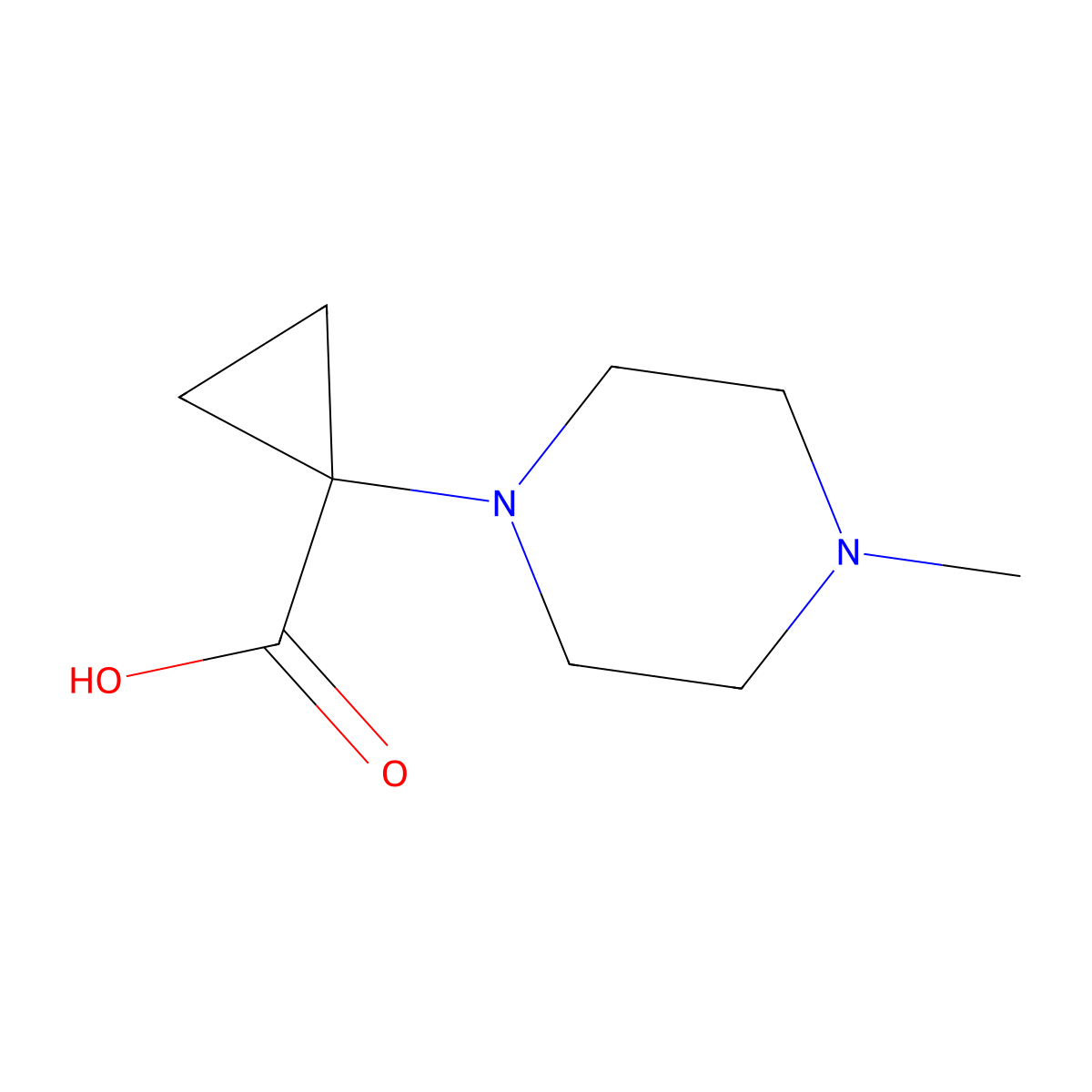1-(4-Methylpiperazin-1-yl)cyclopropane-1-carboxylic acid molecular structure, CAS 1225058-82-1