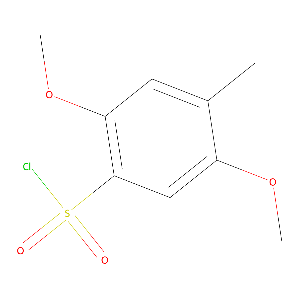 2,5-Dimethoxy-4-methylbenzenesulfonyl chloride molecular structure, CAS 1225058-92-3