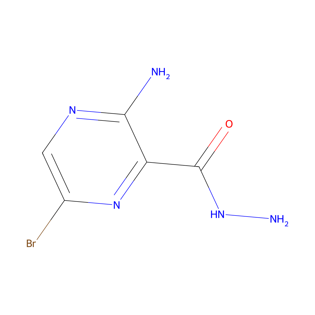 3-Amino-6-bromopyrazine-2-carbohydrazide molecular structure, CAS 1225062-23-6