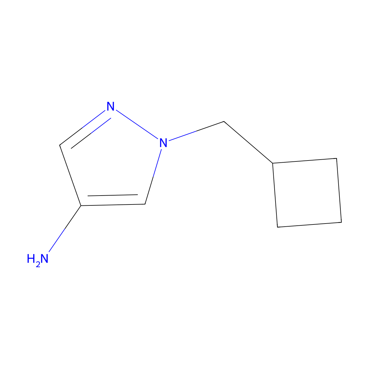 1-(cyclobutylmethyl)-1H-pyrazol-4-amine molecular structure, CAS 1225065-25-7