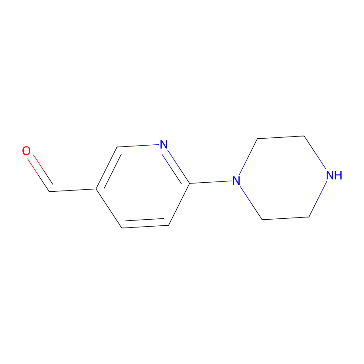 6-(Piperazin-1-yl)nicotinaldehyde molecular structure, CAS 1225065-40-6