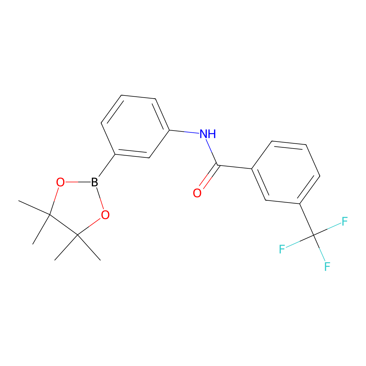 N-(3-(4,4,5,5-tetramethyl-1,3,2-dioxaborolan-2-yl)phenyl)-3-(trifluoromethyl)benzamide molecular structure, CAS 1225069-85-1