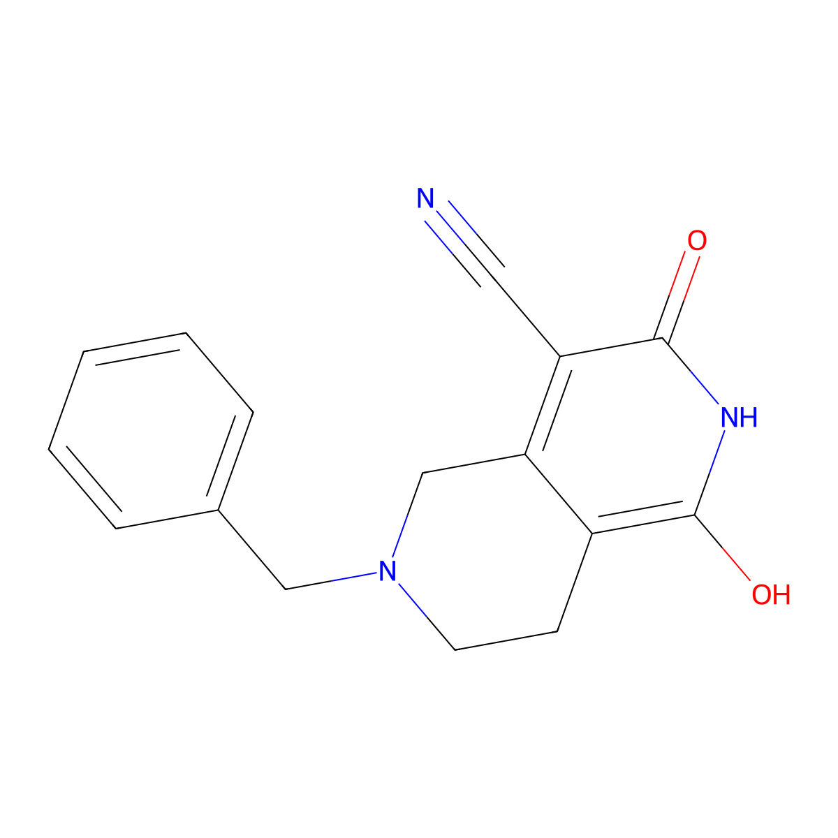 6-Benzyl-1,3-dihydroxy-5,6,7,8-tetrahydro-2,6-naphthyridine-4-carbonitrile molecular structure, CAS 1225069-93-1