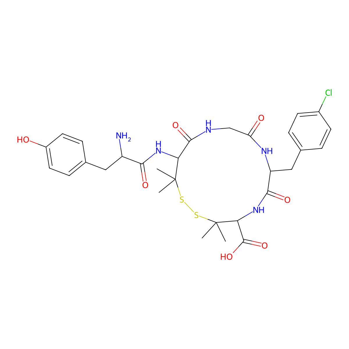 Enkephalin, pen(2,5)-4-chloro-phe(4)- molecular structure, CAS 122507-47-5