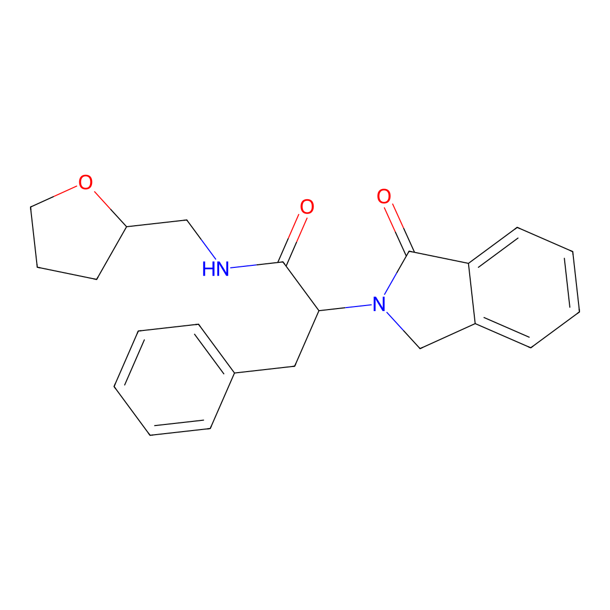 (2S)-2-(3-Oxo-1H-isoindol-2-yl)-N-(oxolan-2-ylmethyl)-3-phenylpropanamide molecular structure, CAS 1225071-40-8