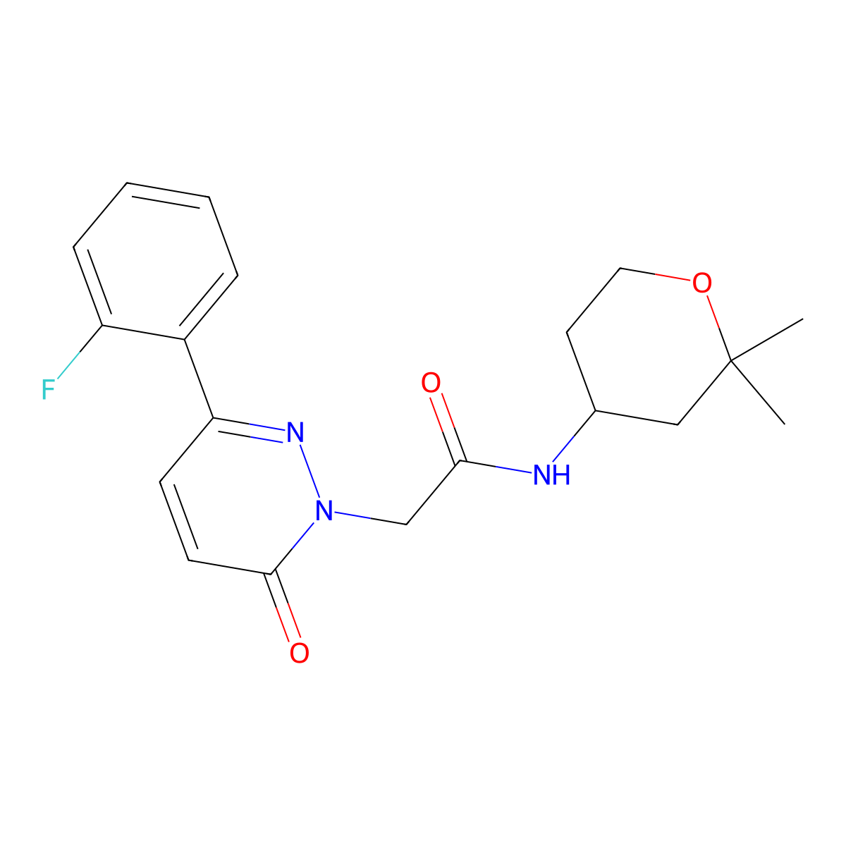 N-(2,2-dimethyltetrahydro-2H-pyran-4-yl)-2-[3-(2-fluorophenyl)-6-oxopyridazin-1(6H)-yl]acetamide molecular structure, CAS 1225071-49-7