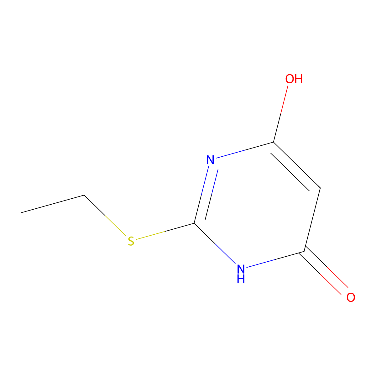 2-ethylsulfanyl-4-hydroxy-1H-pyrimidin-6-one molecular structure, CAS 122508-80-9