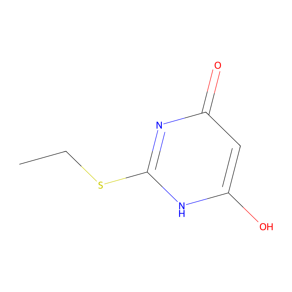2-ethylsulfanyl-4-hydroxy-1H-pyrimidin-6-one molecular structure, CAS 122508-80-9