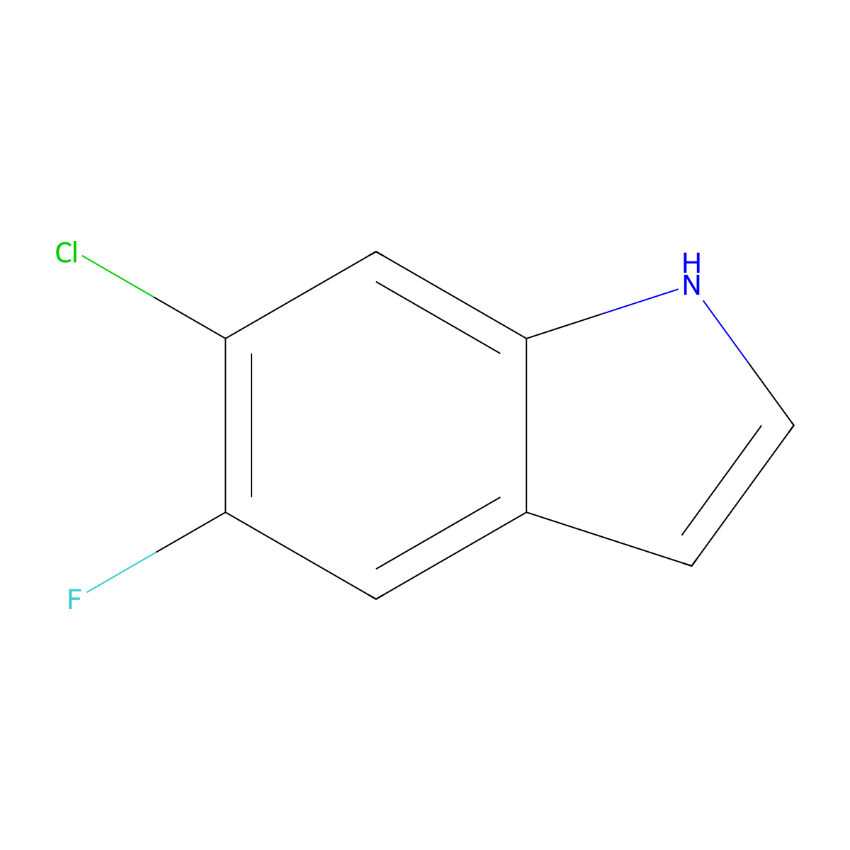 6-Chloro-5-fluoro-1H-indole molecular structure, CAS 122509-72-2