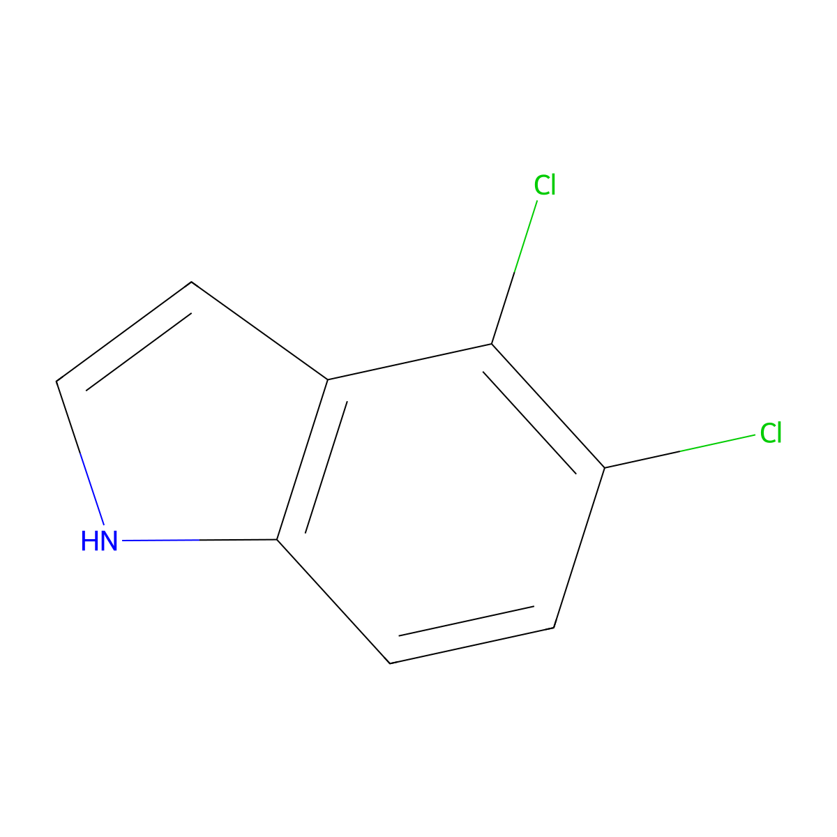 4,5-dichloro-1H-indole molecular structure, CAS 122509-73-3