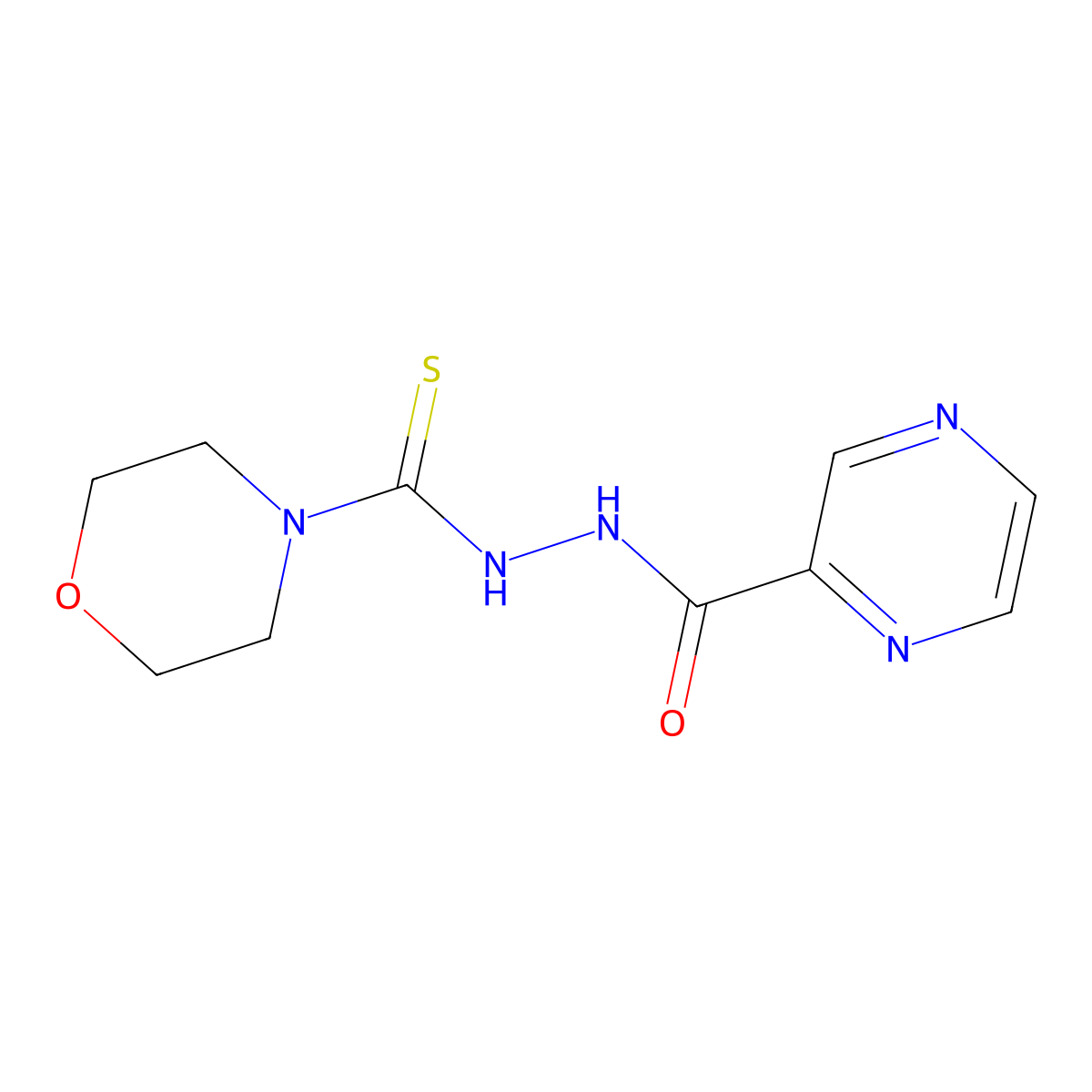 4-Morpholinecarbothioic acid, 2-(2-pyrazinylcarbonyl)hydrazide molecular structure, CAS 122510-61-6