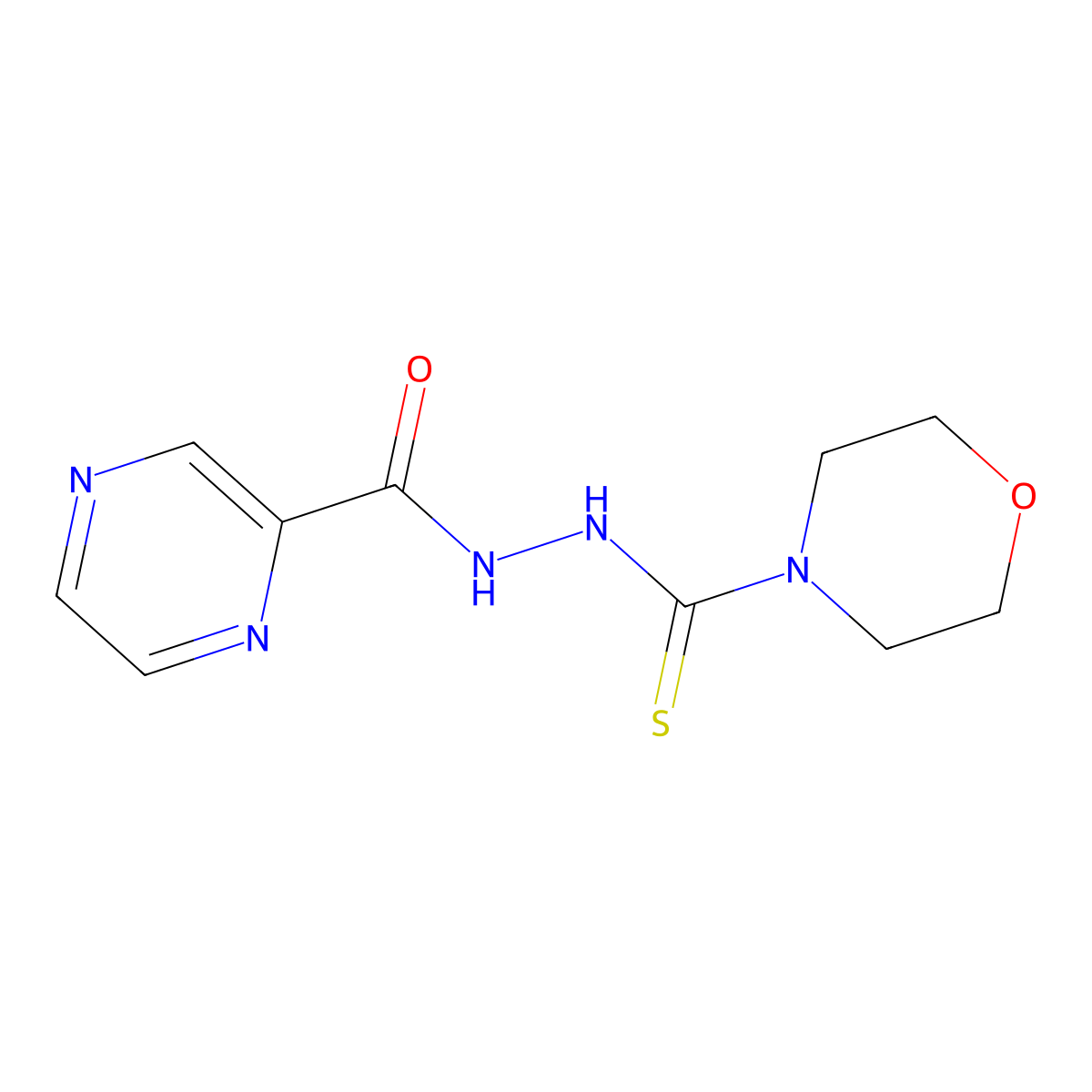 4-Morpholinecarbothioic acid, 2-(2-pyrazinylcarbonyl)hydrazide molecular structure, CAS 122510-61-6