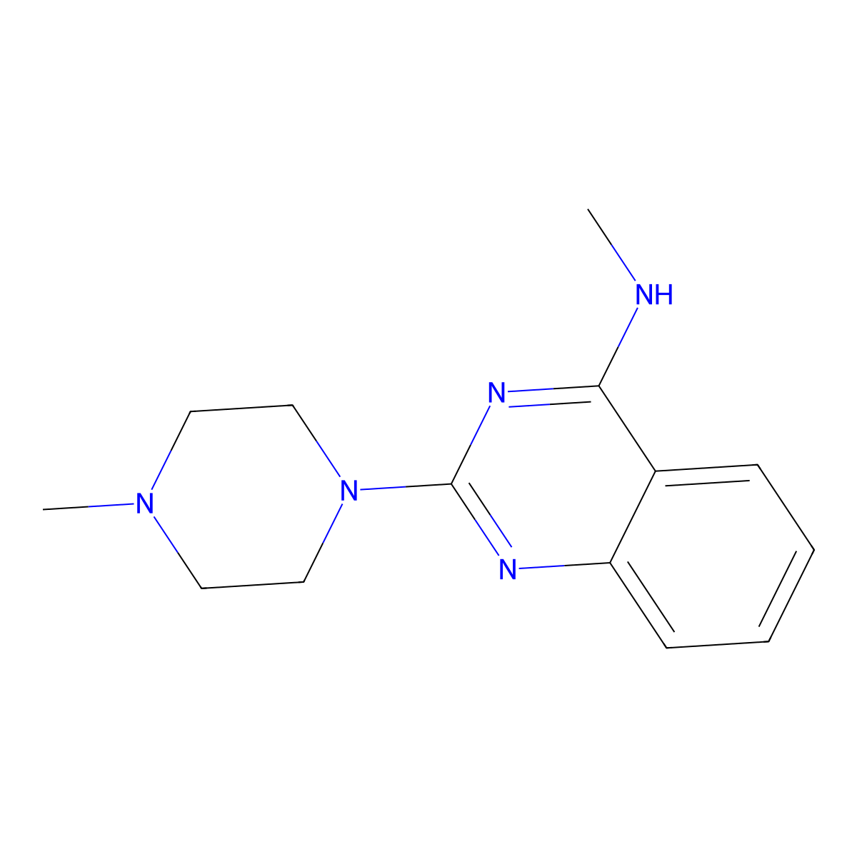 N-methyl-2-(4-methylpiperazin-1-yl)quinazolin-4-amine molecular structure, CAS 1225129-87-2