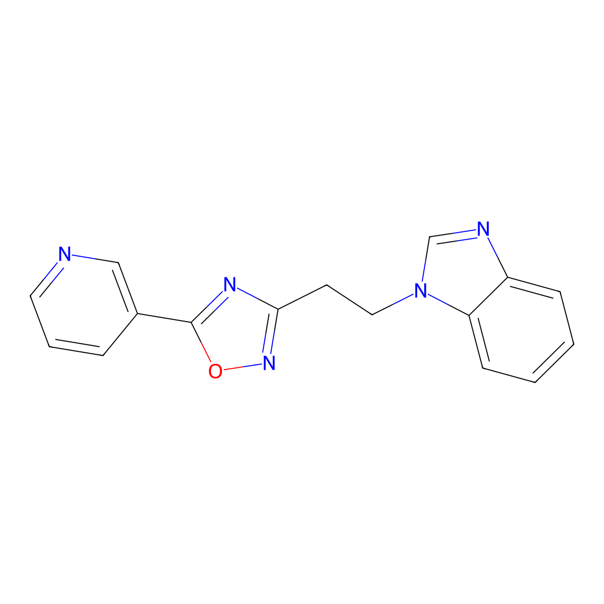 1-{2-[5-(pyridin-3-yl)-1,2,4-oxadiazol-3-yl]ethyl}-1H-benzimidazole molecular structure, CAS 1225137-91-6