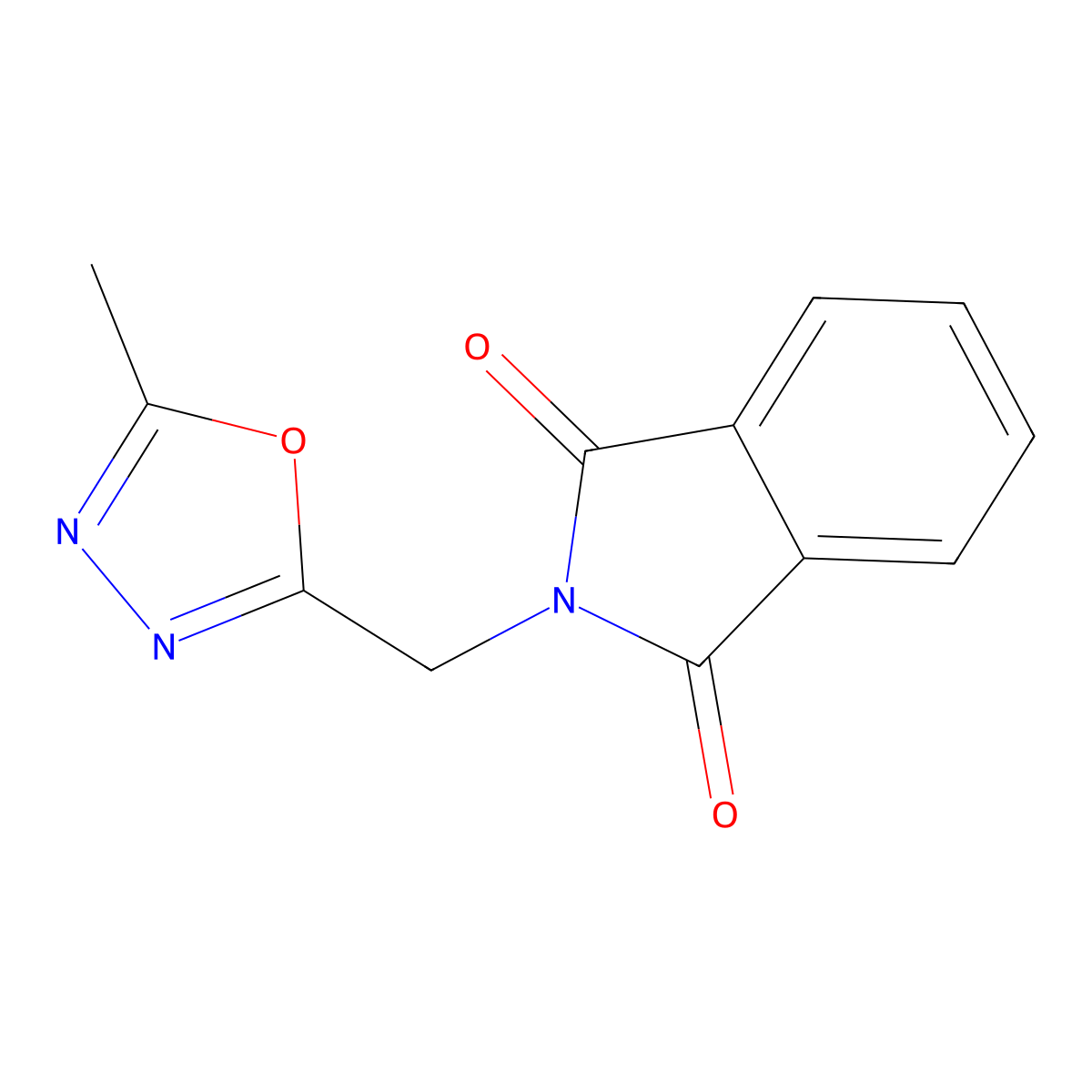 2-[(5-Methyl-1,3,4-oxadiazol-2-yl)methyl]isoindole-1,3-dione molecular structure, CAS 1225138-96-4