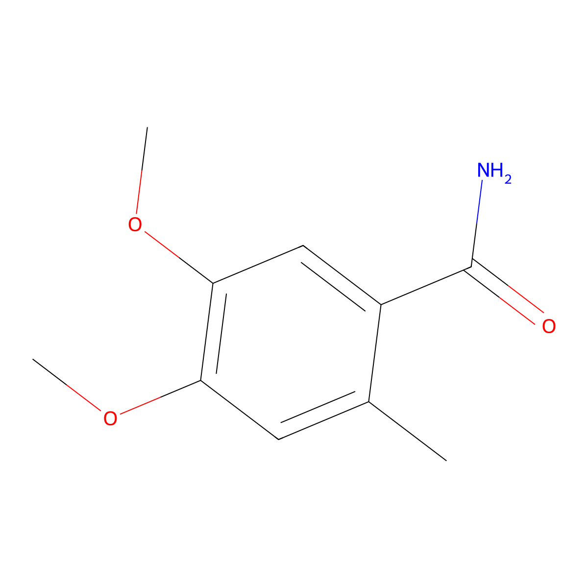 4,5-Dimethoxy-2-methylbenzamide molecular structure, CAS 1225145-68-5