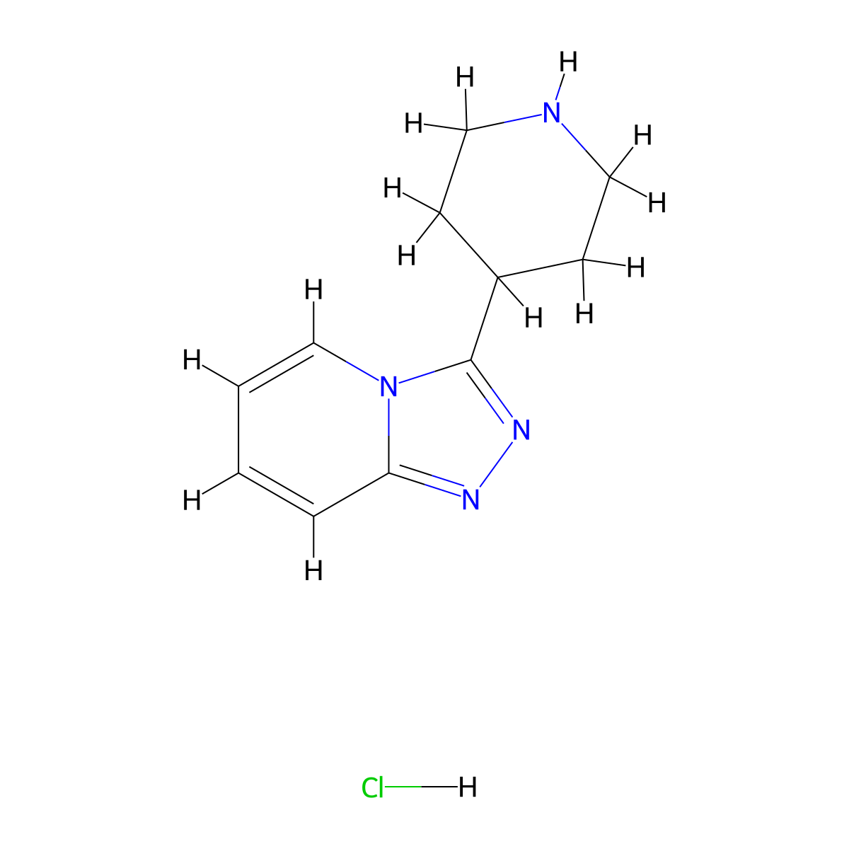 3-(4-Piperidyl)-[1,2,4]triazolo[4,3-a]pyridine hydrochloride molecular structure, CAS 1225150-46-8