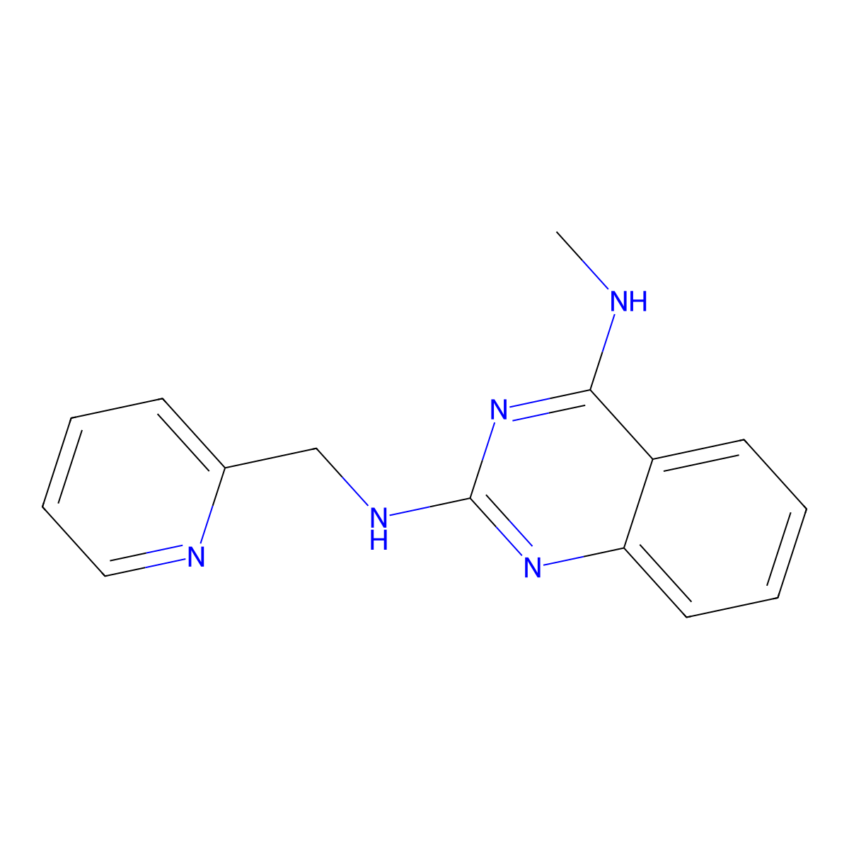 N~4~-methyl-N~2~-(2-pyridinylmethyl)-2,4-quinazolinediamine molecular structure, CAS 1225155-75-8