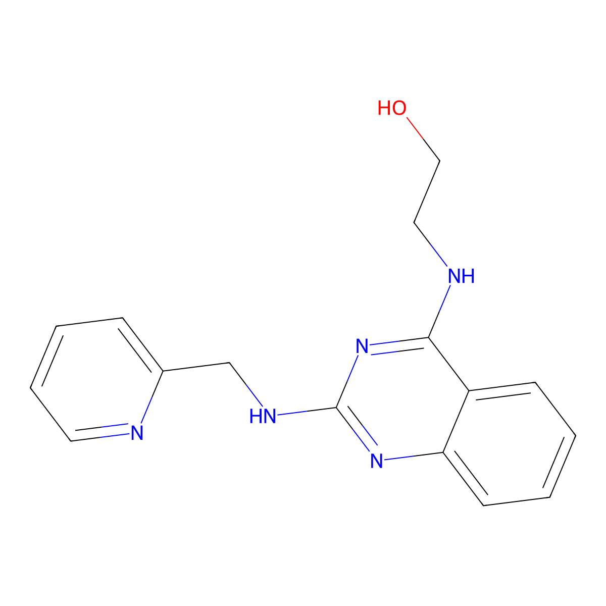 2-((2-((Pyridin-2-ylmethyl)amino)quinazolin-4-yl)amino)ethanol molecular structure, CAS 1225159-95-4
