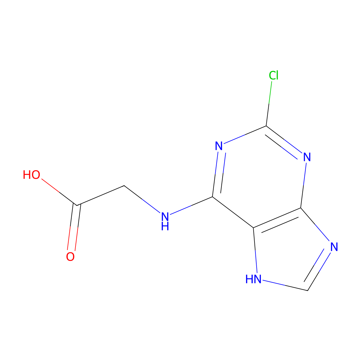 2-((2-Chloro-9H-purin-6-yl)amino)acetic acid molecular structure, CAS 1225161-95-4