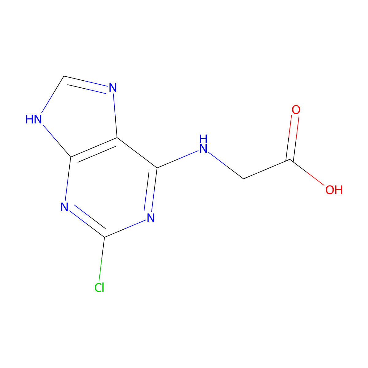 2-((2-Chloro-9H-purin-6-yl)amino)acetic acid molecular structure, CAS 1225161-95-4